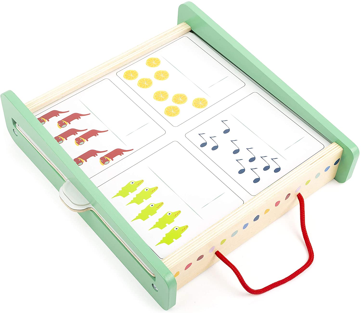 Small Foot 11461 Learning Box Educate made of wood, FSC 100%-certified, learn maths, storage box with straps for transport - Image 3