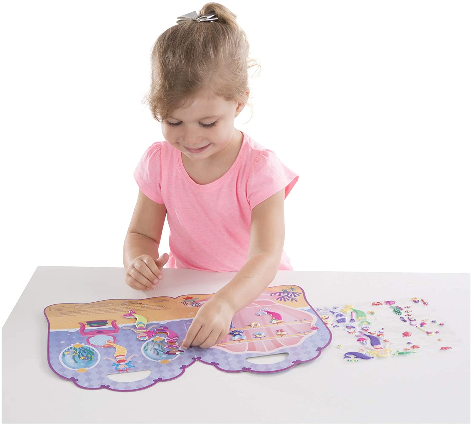 Melissa & Doug Mermaids Puffy Sticker Activity Book, 65 Reusable Stickers with Fold-Out Scenes - Image 2