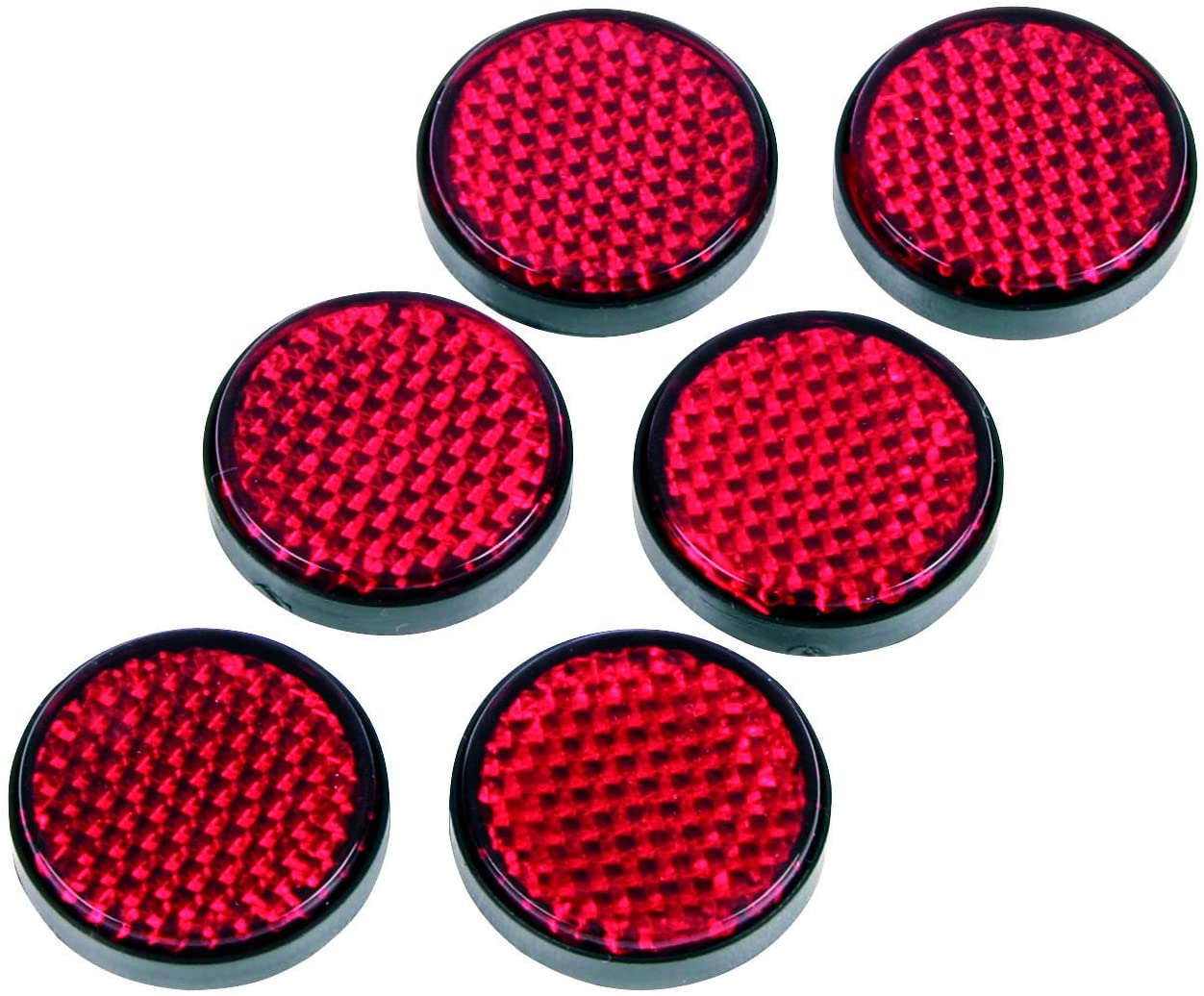 Gear Gremlin GG321 Round Adhesive Reflectors. Red Rear. Motorcycle MOT Compliant. Self Adhesive. 25mm diameter