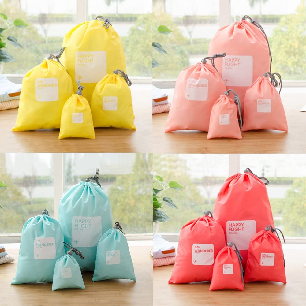 LZYMSZ 8 PCS Nylon Drawstring Bag, Waterproof Travel Storage Bags - Image 3