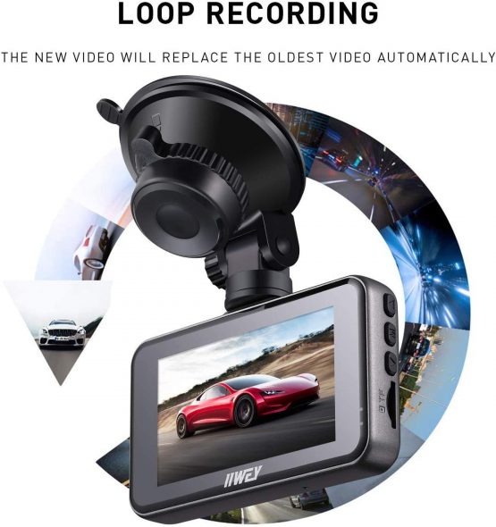 iiwey 4K Dash Cam Front Rear with WIFI GPS, Upgraded Front 4K Rear 1080P or Single Front 4K 2160p@30fps Car Camera, 3” Touchscreen Dashboard Camera, Sony Night Vision, Parking Monitor, App Control - Image 3
