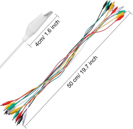 30 Pieces Test Leads with Alligator Clips Set Insulated Test Cable Double-Ended Clips, 19.7 Inch - Image 3