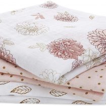 aden + anais 100% Cotton Muslin Musy Squares, Multi-use Baby Cloths for Girls & Boys, 70x70cm, Ideal Newborn & Infant Nursing Set, Perfect Shower Gifts, 3 Pack, Dahlias 7248