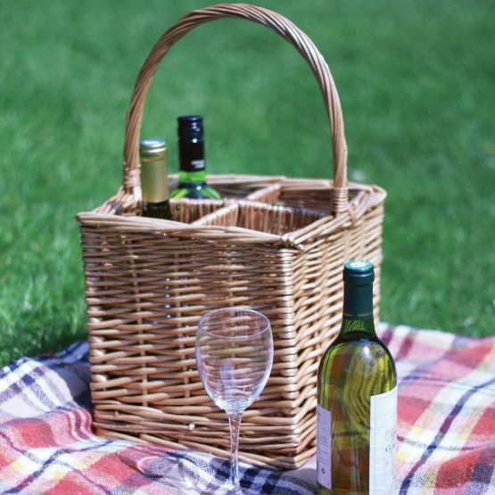 wicker wine carrier basket