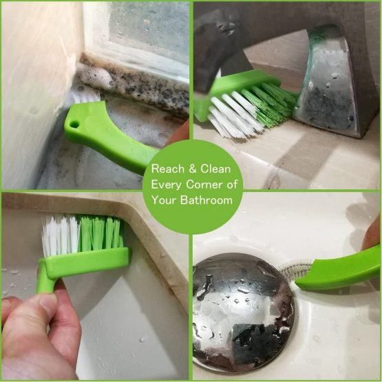 Enyoir Tile Joint Brush 4 in 1 Joint Scrubber Multifunction Kitchen Bathroom Cleaning Brush Grout Mould Cleaner Brush Green - Image 2