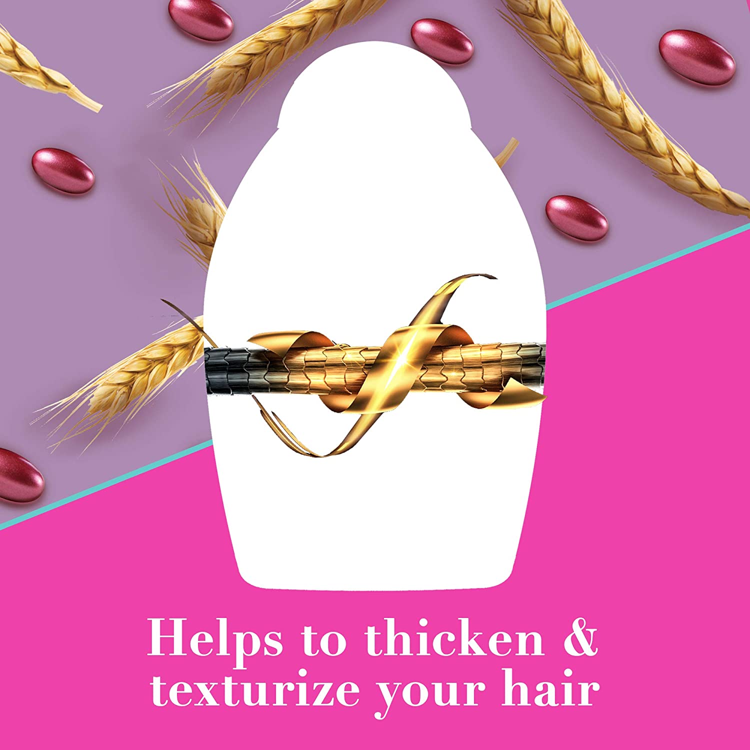 OGX Thick & Full with Biotin & Collagen Conditioner, with Vitamin B7 Biotin, Collagen and Hydrolyzed Wheat Protein - Image 4