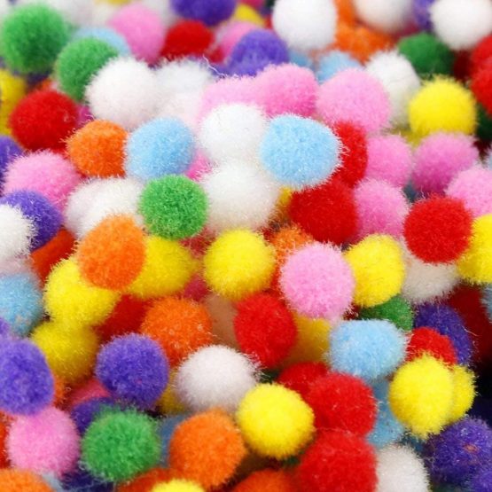 Kids B Crafty Pom Pom Crafts Small Mini Poms For Crafts - Coloured 500 Assorted Multi Colours 8mm - Children's Easter Craft - Christmas Craft - Pompom - Pompoms For Crafting - Mini Pom Poms - Image 3