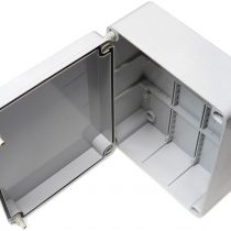 Junction Box with hinged lid Cover Door 240mm x 190mm x 90mm Waterproof IP56 PVC Plastic Adaptable Enclosure Outdoor Lighting Cable Electrics Connection