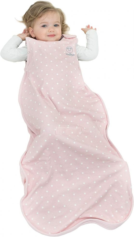 Woolino Toddler Sleeping Bag - 4 Season Merino Wool Baby Sleeping Bag 2-4 Yrs Dream (Lilac Gray)