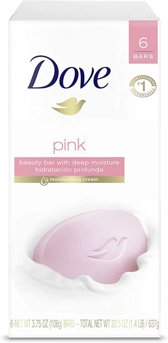 Dove W-BB-1729 Pink/Rosa Beauty Bars - 6 x 4.25 oz - Soap