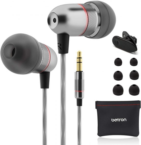 Betron ELR50B Earphones Headphones Wired In Ear Noise Isolating Earbuds Dynamic Bass 3.5mm Jack For iPhone iPad Smartphone Laptop MP3 Player CD Player Tablet etc