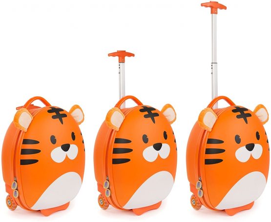 Boppi Tiny Trekker Kids Luggage Travel Suitcase Carry On Cabin Bag Holiday Pull Along Trolley Lighweight Wheeled Holdall 17 Litre Hand Case - Tiger - Image 3