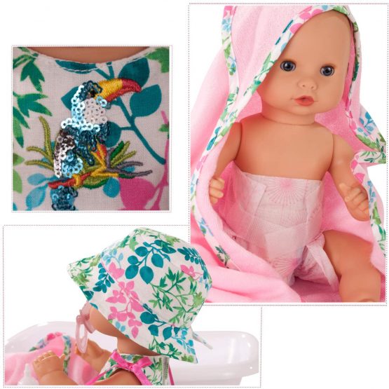Gotz 1953139 Sleepy Aquini Girl Blooms Doll - 33 cm Bathing Baby Doll Without Hair And Blue Sleeping-Eyes - Suitable Agegroup 3+ - Image 3