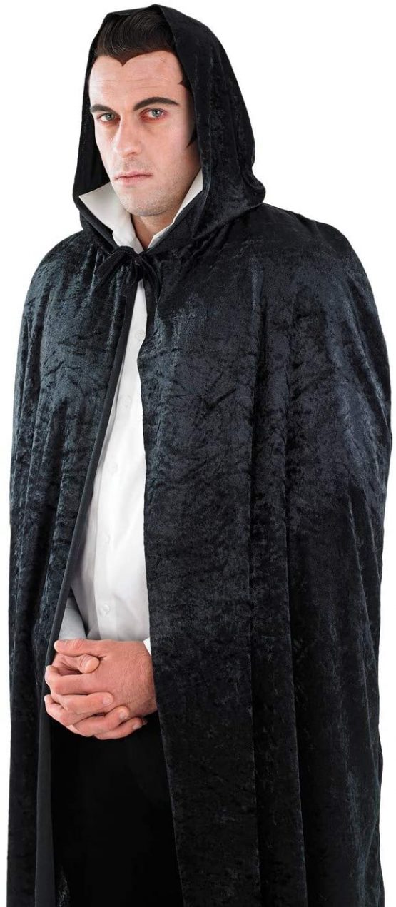 Fun Shack Adult Vampire Cape Black Full Length Unisex Halloween Dracula Costume Accessories - Image 3