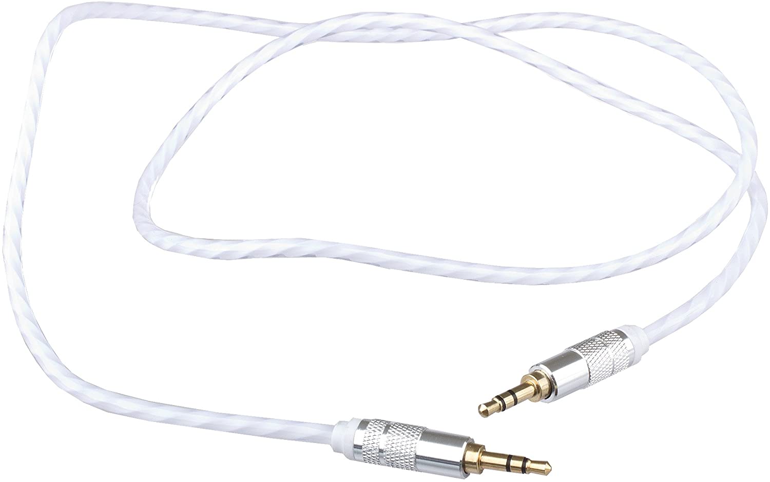 Lilware 0.9 m Braided Woven Fabric Transparent PVC Jacket Aux Audio Cable with 3.5 mm Jack Male to Male Cord for Multimedia Devices - Image 4