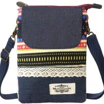 LassZone Small Canvas Crossbody Phone Bag National Pattern Handbags Purse Wallet Change Pouch Bags for Women Girls