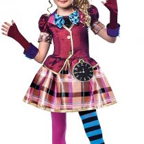 amscan 9902796 Childs Miss Mad Hatter Fancy Dress Costume Headpiece and Gloves Book Week Day Kids Girls Alice Outfit (Age 7-8 years)