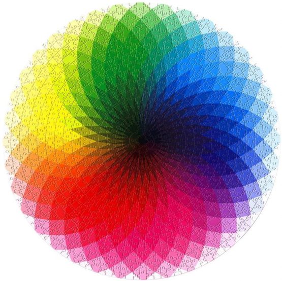 CYBERNOVA 1000 Pcs Round Jigsaw Puzzles Rainbow Palette Intellectual Game For Adults - Image 3