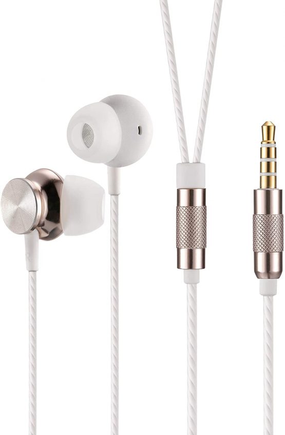 Betron BS10 Earphones, In Ear Headphone, Noise Isolating Earbuds, Powerful Bass Sound, 3.5mm Jack, Gold - Image 2