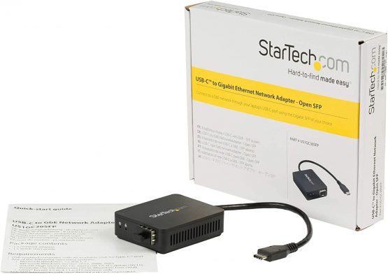 StarTech USB C to Fiber Optic Converter - Open SFP - 1000BASE-SX/LX - Windows/Mac/Linux - USB Ethernet Adapter - USB Network Adapter (US1GC30SFP) - Image 4