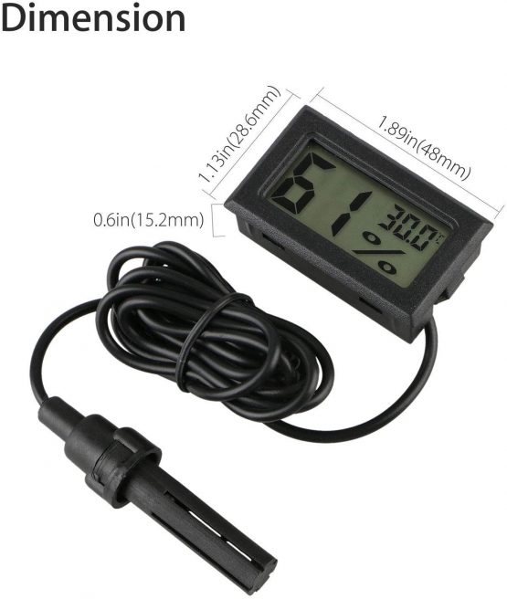Digital Thermometer Hygrometer,INRIGOROUS Pack of 2 Hygrometer Thermometer Mini Probe Thermometers Temperature Humidity Gauge Meter for Reptile Incubator Aquarium Poultry Office Living Room (2 Pack) - Image 3