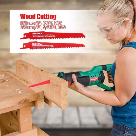 32 PCS Reciprocating Saw Blades, HYCHIKA Sabre Saw Blades, 10 PCS for Metal Cutting, 22 PCS for Wood Cutting, with Organizer Case - Image 4