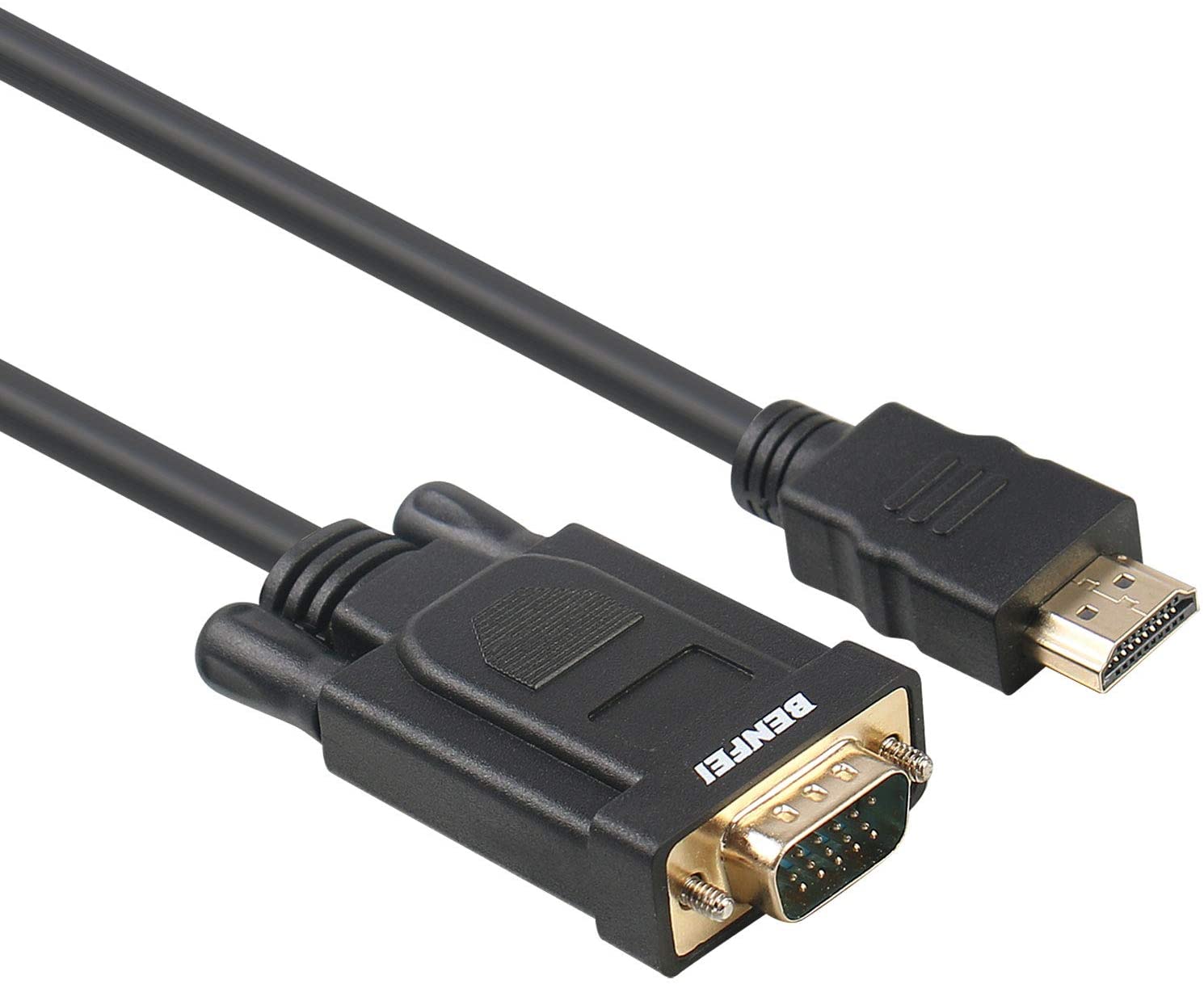 BENFEI HDMI to VGA 1.8M Cable, Uni-Directional HDMI to VGA Cable (Male to Male) Compatible for Computer Desktop, Laptop, PC