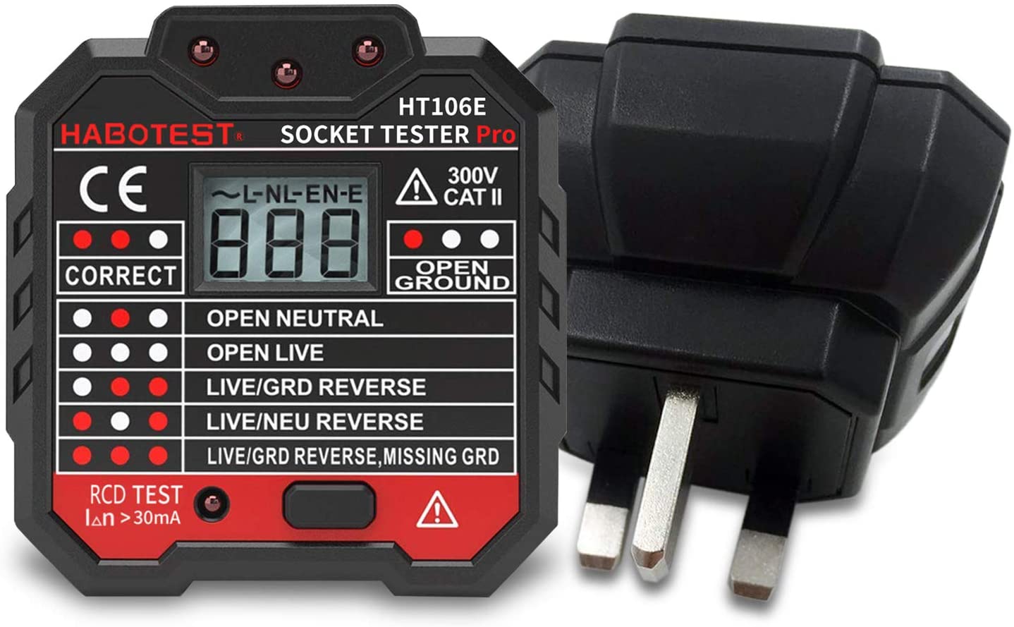 Senders Socket Tester, Automatic Electric Outlet Tester with LCD