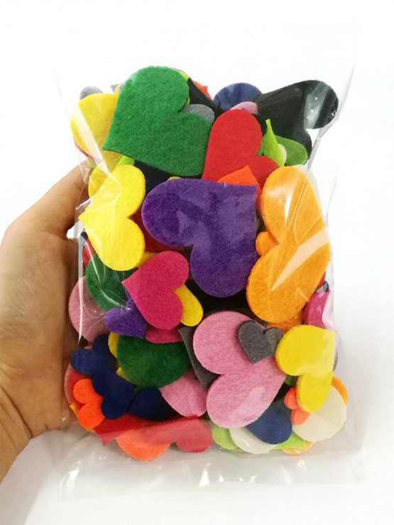 Summer-Ray 1 Ounce Mixed Lasercut Felt Hearts Assorted Colours and Sizes - Image 4