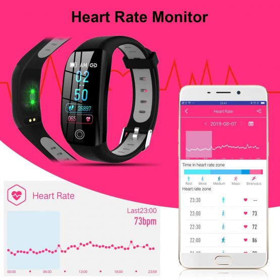 Tipmant Fitness Trackers, IP68 Waterproof Activity Tracker with 1.14 inch HD Screen Heart Rate Monitor Pedometer Step Counter Watch Sleep Monitor, Slim Smart Bracelet for Women Men Kids - Image 2