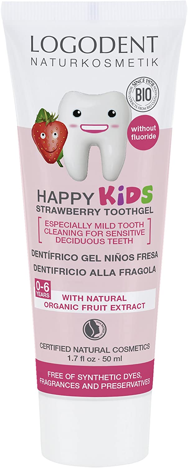 Logona Logodent Happy Kids Strawberry Tooth Gel, 50 ml, 50 ml (Pack of 1)