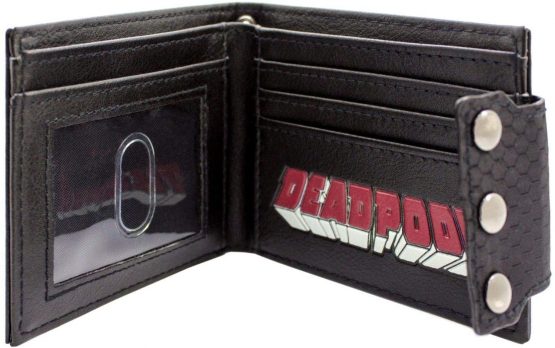 Marvel Deadpool Badge Triple Buttoned Black ID & Card Bifold Wallet - Image 3
