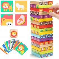 TOP BRIGHT Children Board Games For 3 4 5 Year Olds Educational Toys Wooden Building Blocks With Animals And Colors Birthday Gifts For 3+ Years Old Boys Girls