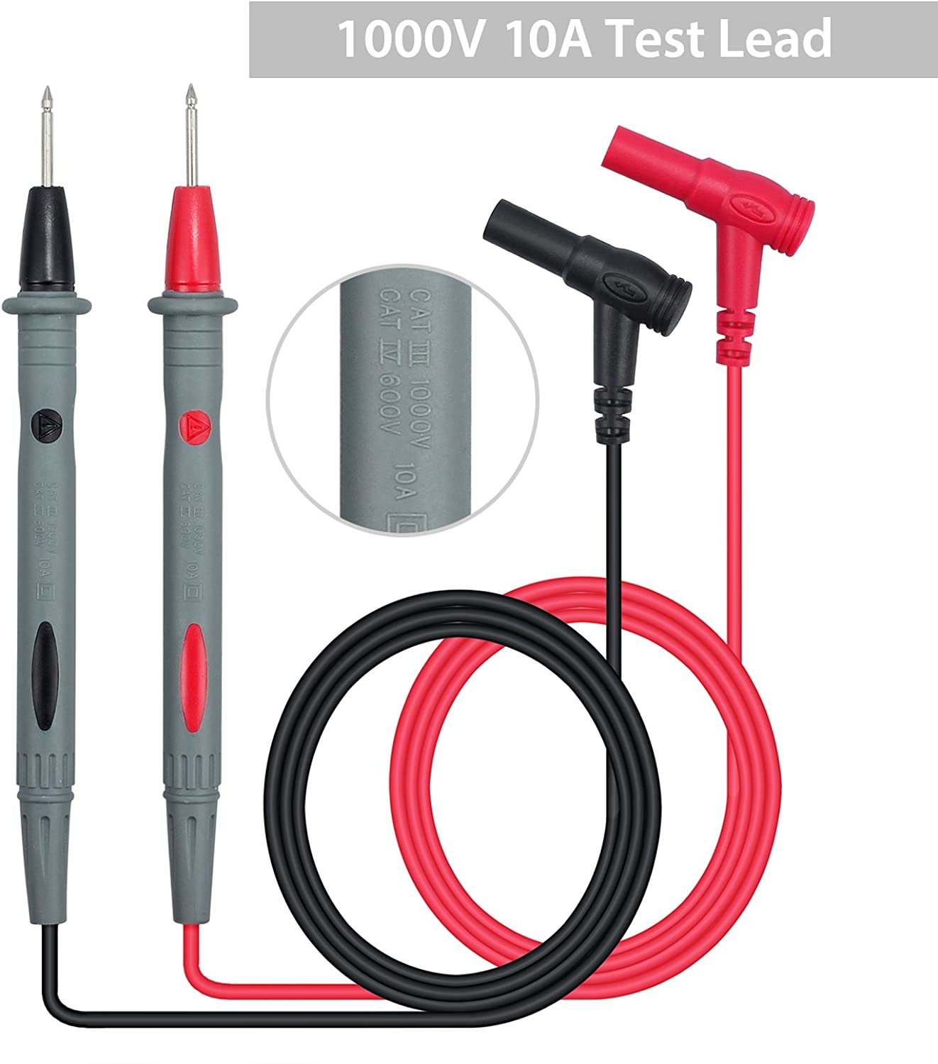 Multimeter Test Leads 2PCS 1000V/10A Multimeter Probes 1M Banana Plug