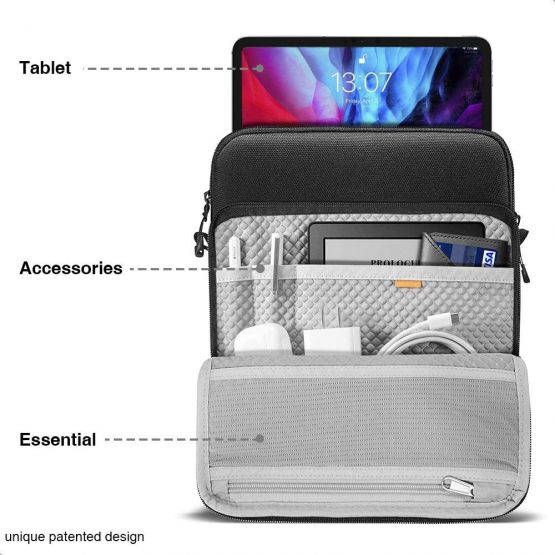 tomtoc Tablet Shoulder Bag for 12.9-inch New iPad Pro 2021-2018 with Magic Keyboard and Smart Keyboard Folio, Surface Pro 8/X/7+/7/6/5, Spill-Water Resistant Cordura Fabric Tablet Sleeve - Image 3