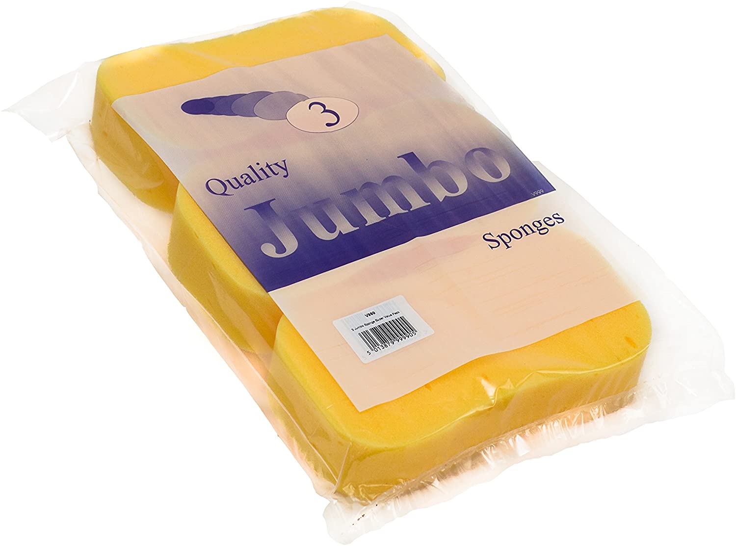 Kent Car Care Value Car Wash Sponges 3 Pack, Yellow - Image 2