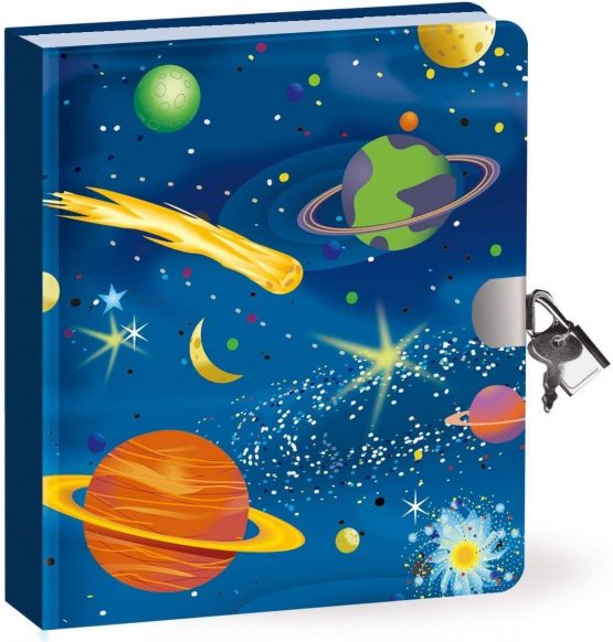 Peaceable Kingdom Kids Diary With Lock and Key Now with Spare Keys (Space Glow In The Dark) - Image 2