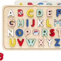 Petit Collage Multi-Language Alphabet Wooden Tray Puzzle, Multicolor