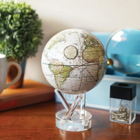 MOVA White Cassini Terrestrial 4.5" Globe | MG-45-WCT - Image 2