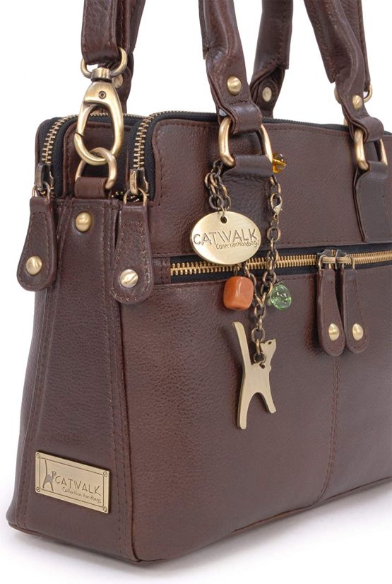 Catwalk Collection Handbags - Vintage Leather Handbag - Shoulder Bag/Cross Body Bag - Includes Shoulder Strap - Fits Kindle Fire - VICKY - Image 4