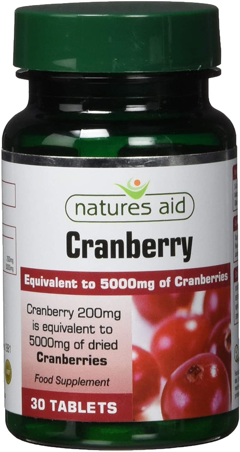 Natures Aid Cranberry Tablets 200mg, High Strength Supplement for Urinary Tract Support Bladder Health