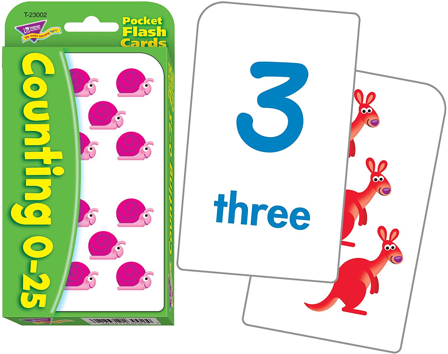 Trend 56-Piece 8 x 13 cm Counting 0 to 25 Pocket Flash Cards, White - Image 2