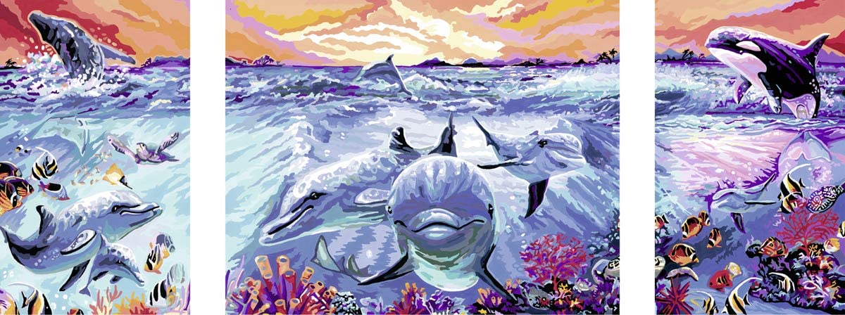 Ravensburger 28954 7 "Colorful Underwater World Paint by Numbers Kit, Yellow, Mittel - Image 4