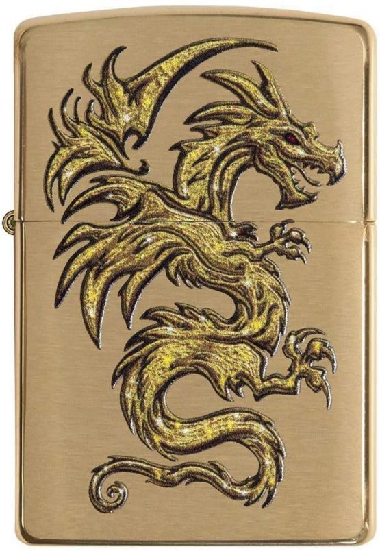 Zippo Unisex's DRAGON DESIGN Windproof Lighter, Gold Brass, regular - Image 2