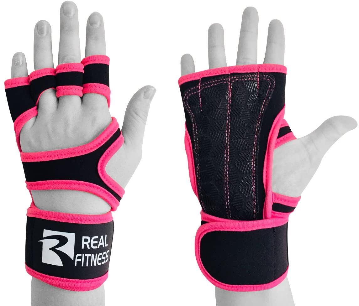 Workout Neoprene Gloves With Wrist Support Pink Small Crossfit Hand