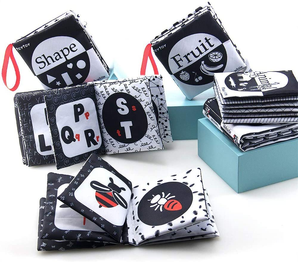 teytoy Black and White Baby Book Baby Sensory Toys High Contrast Sensory Books First Book Newborn Toys Early Educational Baby Books 0-6 Months Newborn Baby Gifts - Image 3