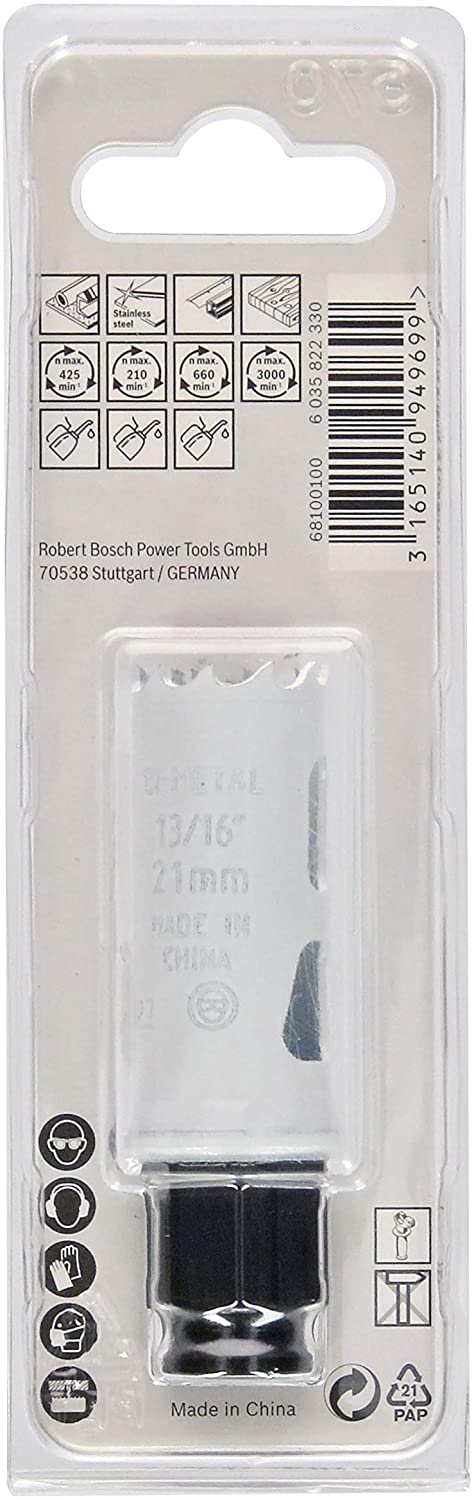 BOSCH Bi-Metal Hole Saw (for Wood and Metals 8% Cobalt Alloy, Progressive Tooth Design, diameter 21 mm, Accessory Drills) - Image 3