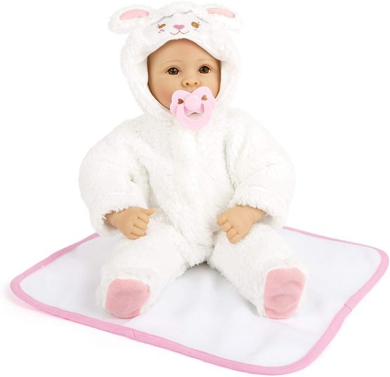Small Foot 11498 baby doll lamb with soft body, incl. blanket, romper and soother, 40 cm, from 2 years on - Image 2