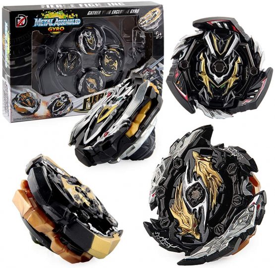 3T6B Bey Battling Tops Burst Turbo Arena Set, New Generation of Spinning Tops Gyroscope Lasting Rotation Combined with Stadium for Children Gift (Black)