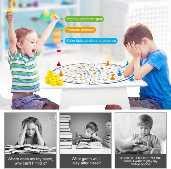 VATOS Board Game, Kids Educational Board Game Little Detective Card Game Tabletop Game for Kids Families Party, Train Your Responsiveness Toys for Kids Toddlers 3,4,5,6,7 Years Old Boys & Girls (Blue) - Image 4